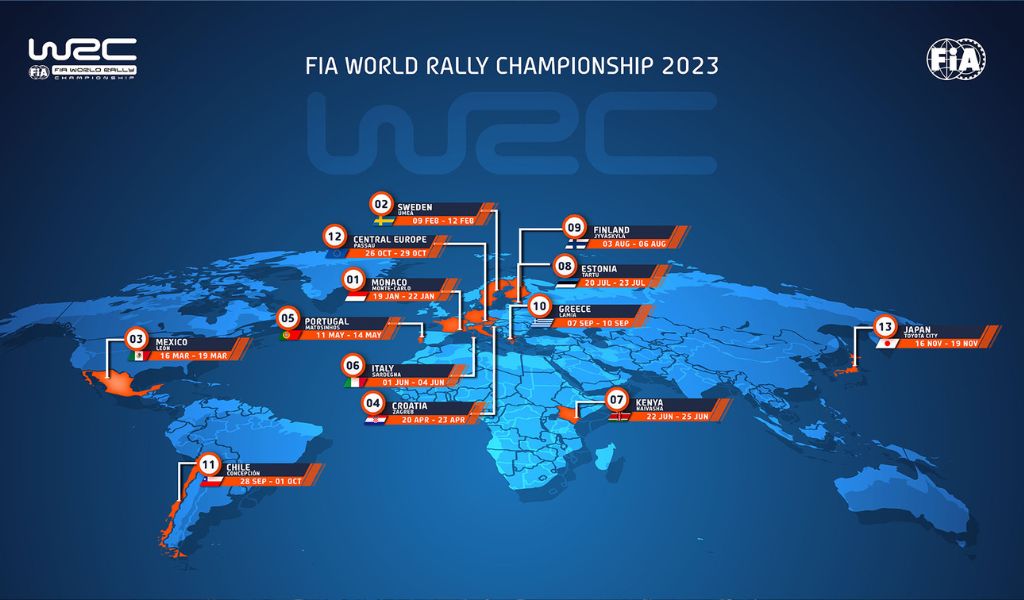 2023 FIA World Rally Championship calendar